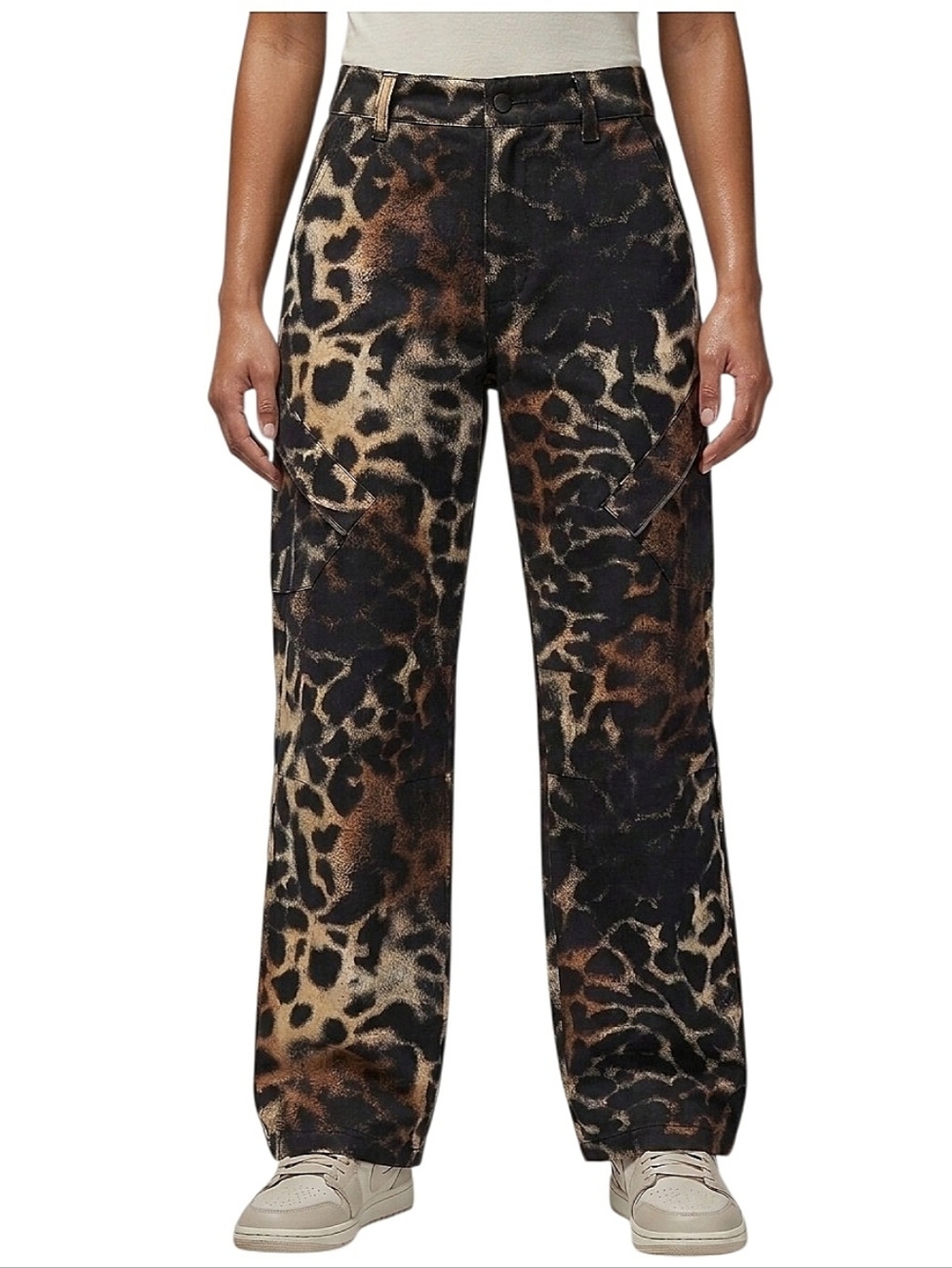 Jordan Chicago Cargo Pants  Leopard Print Archaeo Brown Streetwear Trendy Size L
